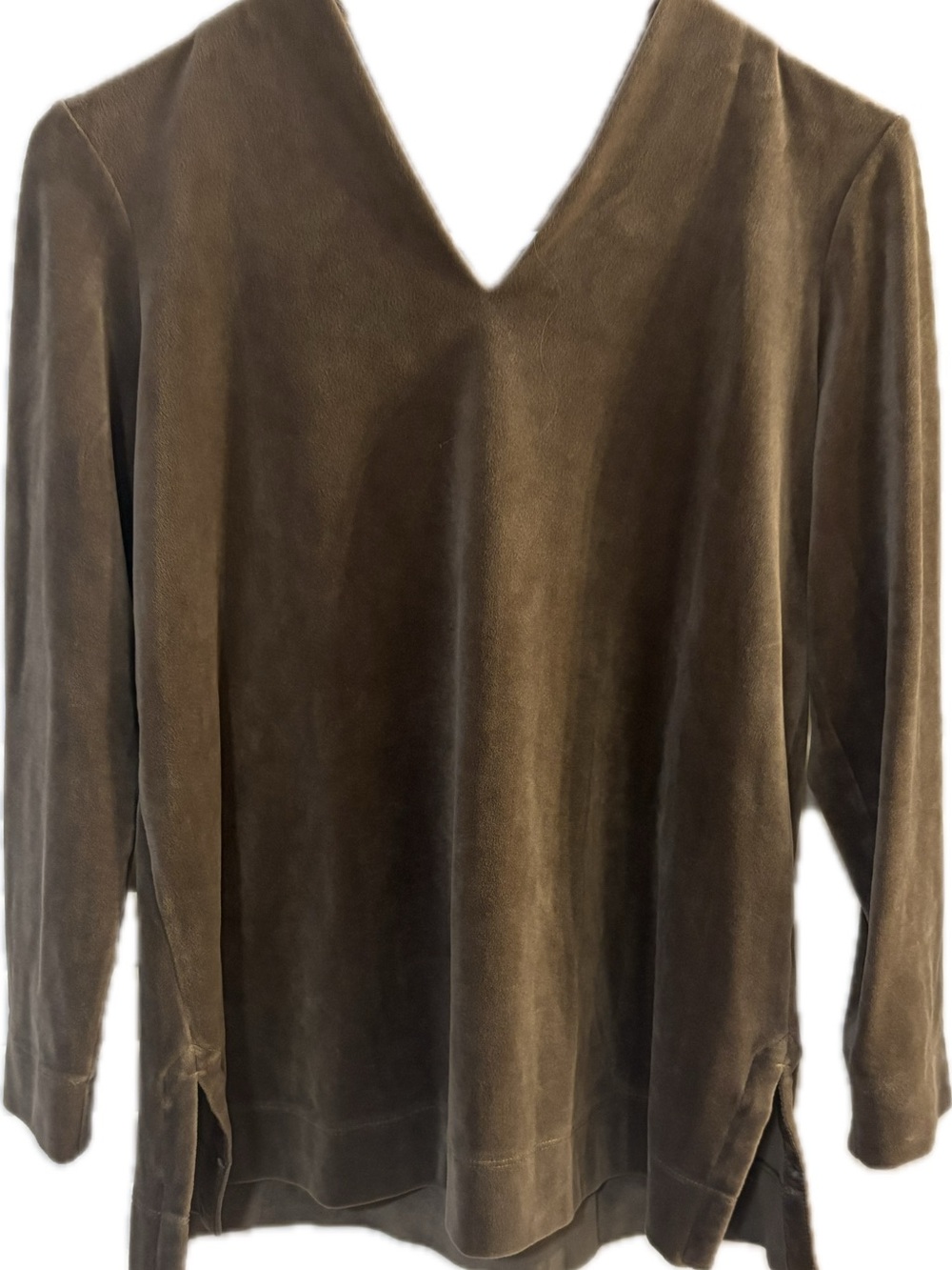 purejill Taupe V-Neck Suede-Look Legging Set